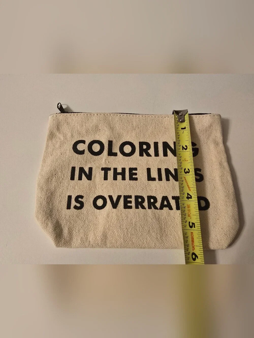 Beige Canvas Pencil Holder Bag 9in x 5in 